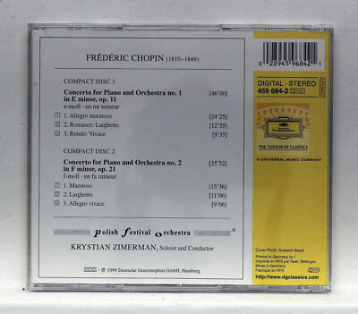 KRYSTIAN ZIMERMAN ⸺ CHOPIN piano concertos nos.1 & 2 ⸺ DGG 2xCDs
