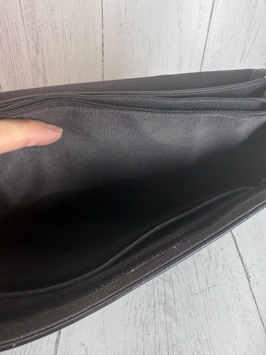 SAS Black Leather Handbag Crossbody Purse Pocketbook Vtg Classic Bag Grandma - Imagen 5 de 12