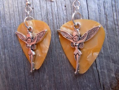 Tinkerbell Pixie Charm Guitar Pick Earrings - Pick Your Color