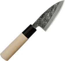 Mikihisa Deba Japanese Kitchen 3.63" Tsuchime Carbon Steel #2 Blade Poplar Wood