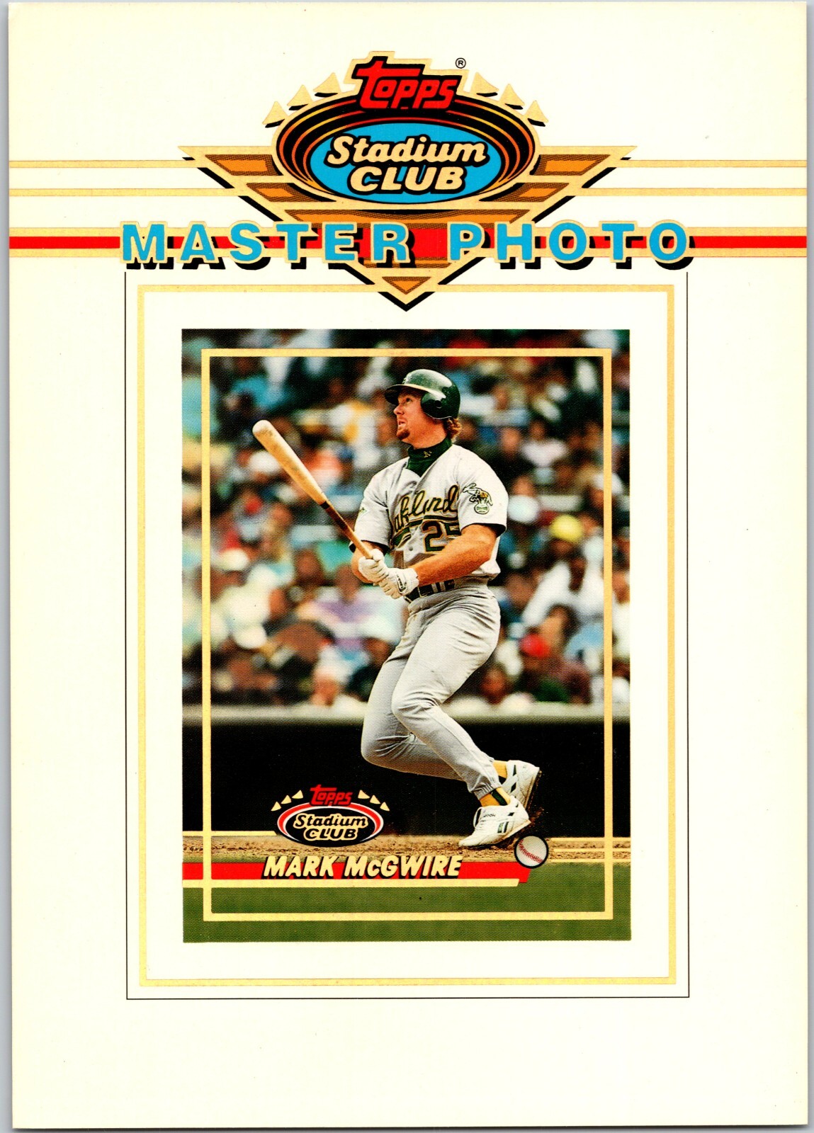 Mark McGwire 1993 Topps Stadium Club Master Photo 5x7 Jumbo Oakland Athletics