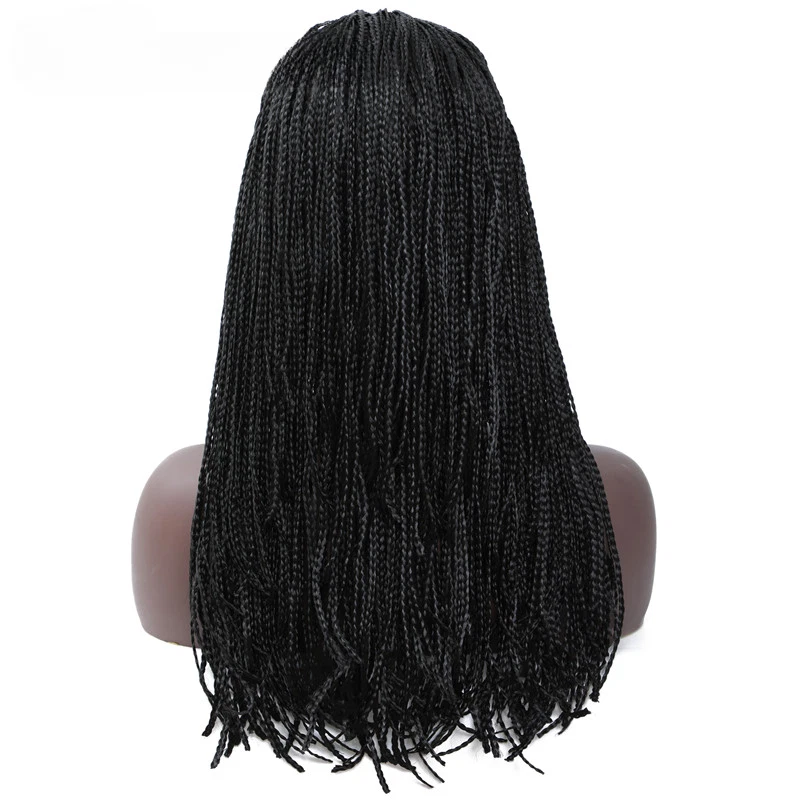 Pelucas trenzadas cabello ganchillo trenzado medio largo sintético para mujer con diadema Foto 2 de 4