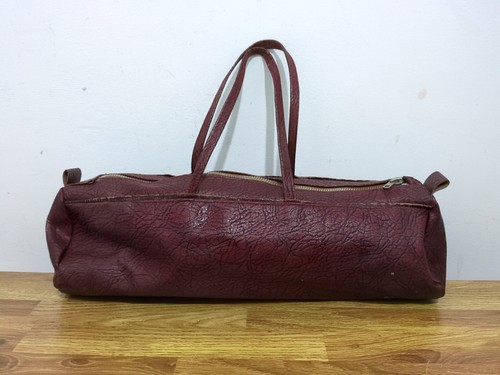 Newey England Damen Handtasche rot/braun Echtleder Vintage lang