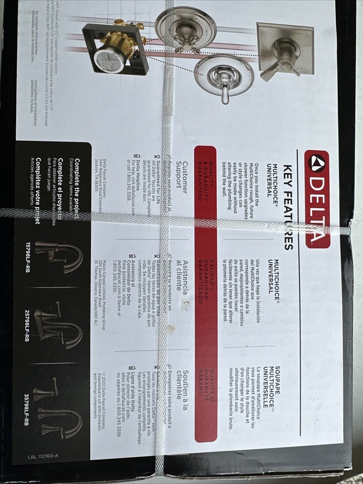 Delta 144798RB Archdale Tub & Shower Trim w/ Valve, Bronze