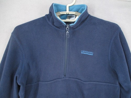 Kathmandu Jumper Kids 10 Years Blue Vintage 1/4 Zip Fleece Jacket Navy Hiking - Picture 2 of 17