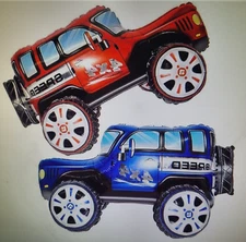 2PK Large Mylar Jeep Birthday Balloons Foil Jeep Shape Inflatable Toys Party