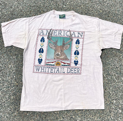 Vintage American Eagle Whitetail Deer Retro 90s Outdoorsman Nature T Shirt XL