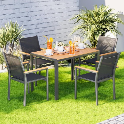 2/4/6 Gartenstühle Stapelstühle Garten Aluminium-Esszimmerstuhl Belastung160Kg - Bild 28 von 30