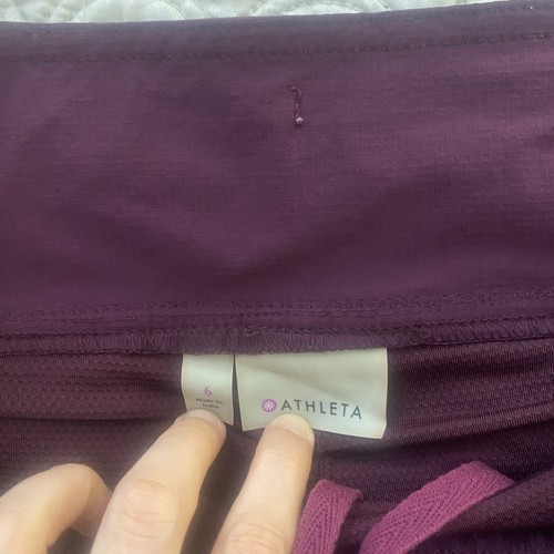 Gonna Athleta Donna 6 Viola Sportiva Skort Schiena Zip Regolabile 16" Elasticizzata - Foto 2 di 11