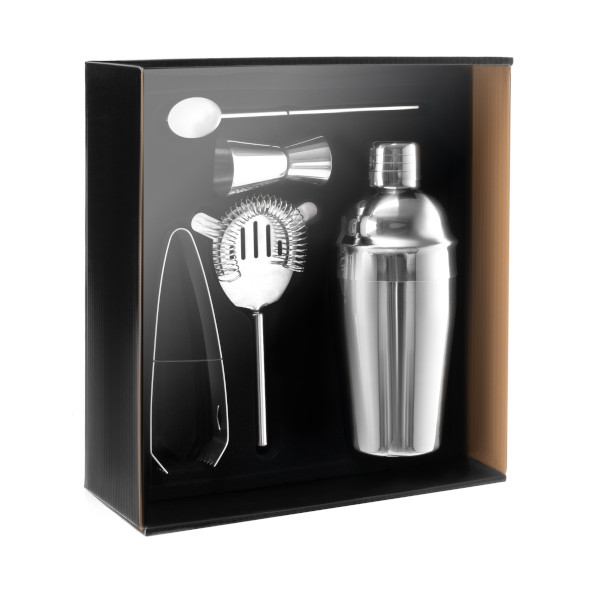 Cocktail Shaker Edelstahl 5-teilig Set Zubehör Barkeeper Kit