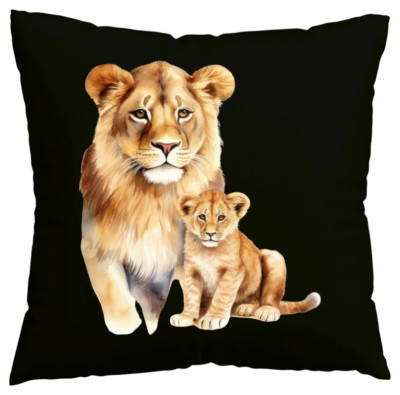 Kissenbezug Löwe Afrika Löwin Löwen Baby Simba Lion King Safari R Schwarz 404148
