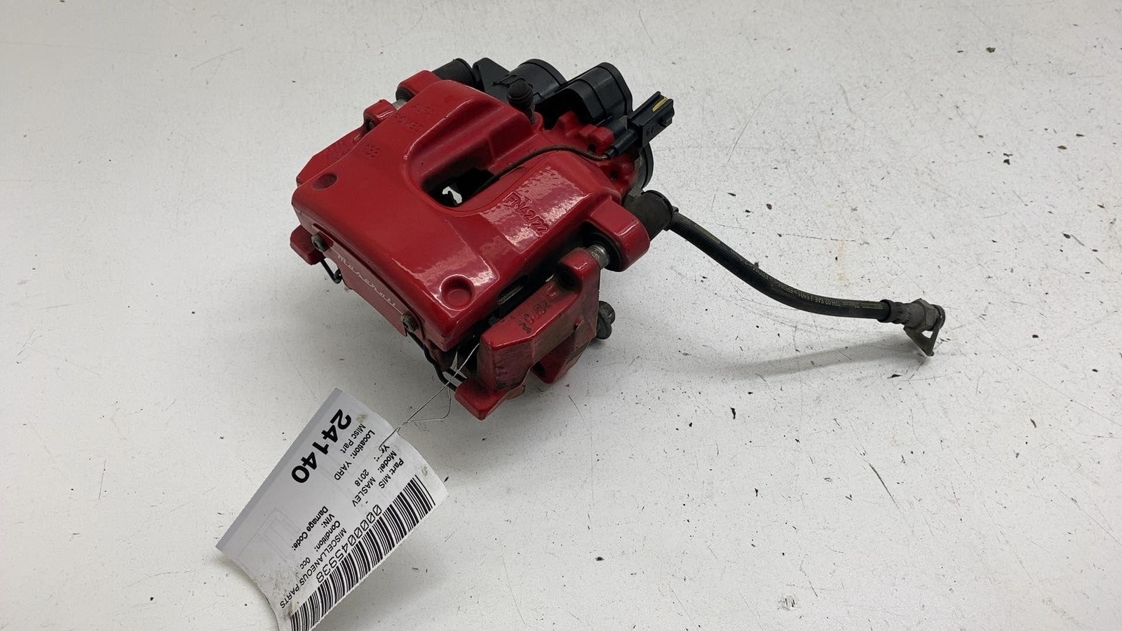 2017-2020 Maserati Levante Rear Driver Side Brake Caliper Left w/ Hose Line Red