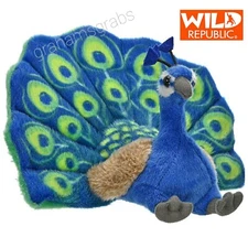 WILD REPUBLIC PEACOCK CUDDLEKINS PLUSH STUFFED ANIMAL TOY KIDS GIFT 8" WR13811