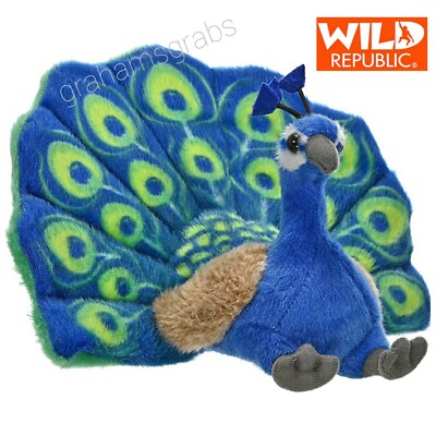 WILD REPUBLIC PEACOCK CUDDLEKINS PLUSH STUFFED ANIMAL TOY KIDS GIFT 8'' WR13811