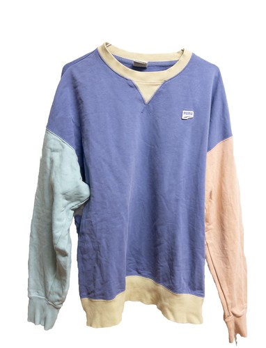 Puma Sweatshirts Universal Damen 🦊Downtown Lila-Gelb-Rosa-Blau Größe L Retro