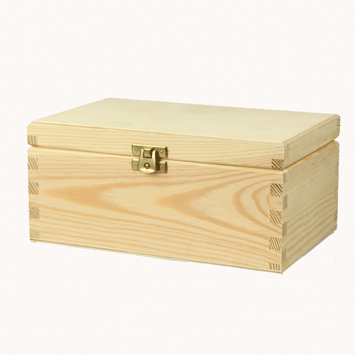 HOLZBOX Holzkiste BOX aus Holz Kiefernholz Aufbewahrung Stammkiste DECOUPAGE - Bild 5 von 5