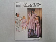 Simplicity Pattern - Child's Dress in 2 Lengths 2-6X  7081 - Uncut