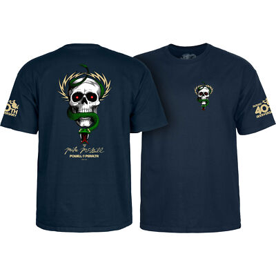 Powell Peralta Skateboard Shirt McGill Skull and Snake 40th Anniversary Navy