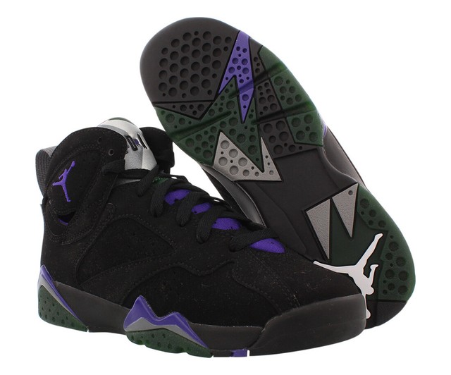 Air Jordan 7 Retro Ray Allen Big Kids 053 Black Purple Shoes Size 4 5 For Sale Online Ebay