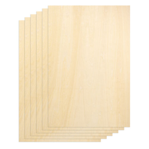 6 Pack 3mm Basswood Sheets Plywood Unfinished Wood (12 x 17.7 Inch) for Crafts - Afbeelding 1 van 6