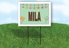 MILA WELCOME BABY GREEN 18 in x 24 in Yard Sign Road Sign with Stand