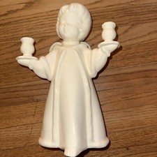 VINTAGE 13" CERAMIC ANGEL DOUBLE CANDLE HOLDER