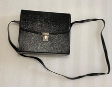 Vintage Black Structured Push Lock Binoculars Crossbody Case Bag JAPAN