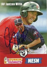 2018 Pawtucket Red Sox JANTZEN WITTE Signed Card autograph RC