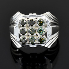 Certified 1ct Blue Diamonds Solitaire Men's Band Ring-No Tarrif.