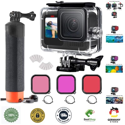 Unterwassergehäuse 60M Schutzfilter Schwimmgriff kompatibel für Go Pro Hero 13-9