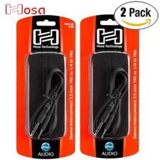 2-PACK Hosa CMS-105 5FT 3.5 mm TRS to 1/4 in TRS Stereo Interconnect Cable