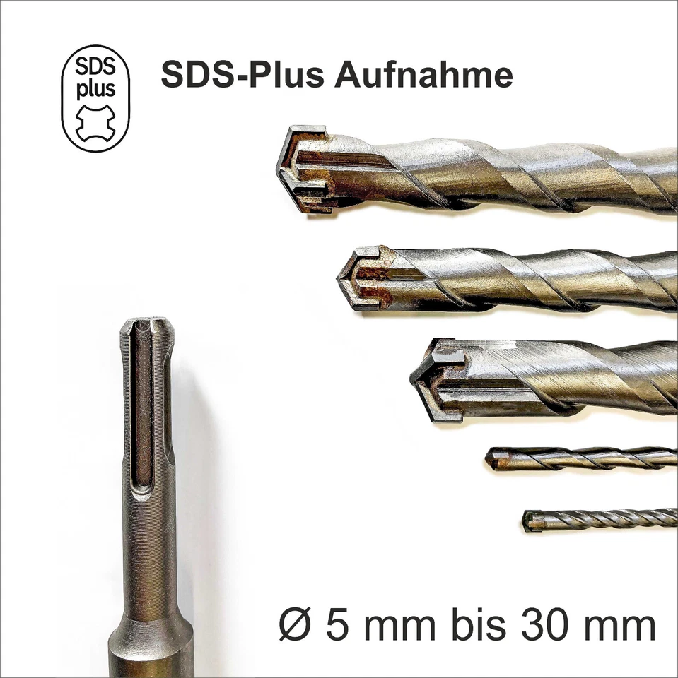SDS Plus Bohrer Steinbohrer Betonbohrer Hammerbohrer mit Kreuzschneide Ø 5-30mm - Bild 2 von 4