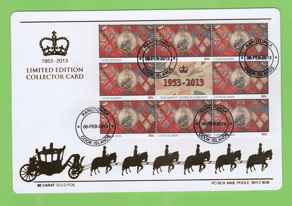 Cook Is. 2013 QEII Coronation Anniversary set Limited Edition Collector Cards - Image 3 of 3