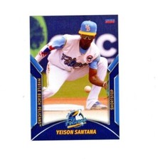Yeison Santana 2022 Myrtle Beach Pelicans baseball team card Cubs 