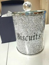 Neu Spiegel Crushed Keksdose Silber Kristall Fass Diamant Kekse Aufbewahrung ✨