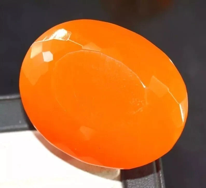 Piedra preciosa suelta corte ovalado ópalo naranja brillo australiano Welo 62-64 quilates certificado EGL Foto 3 de 4