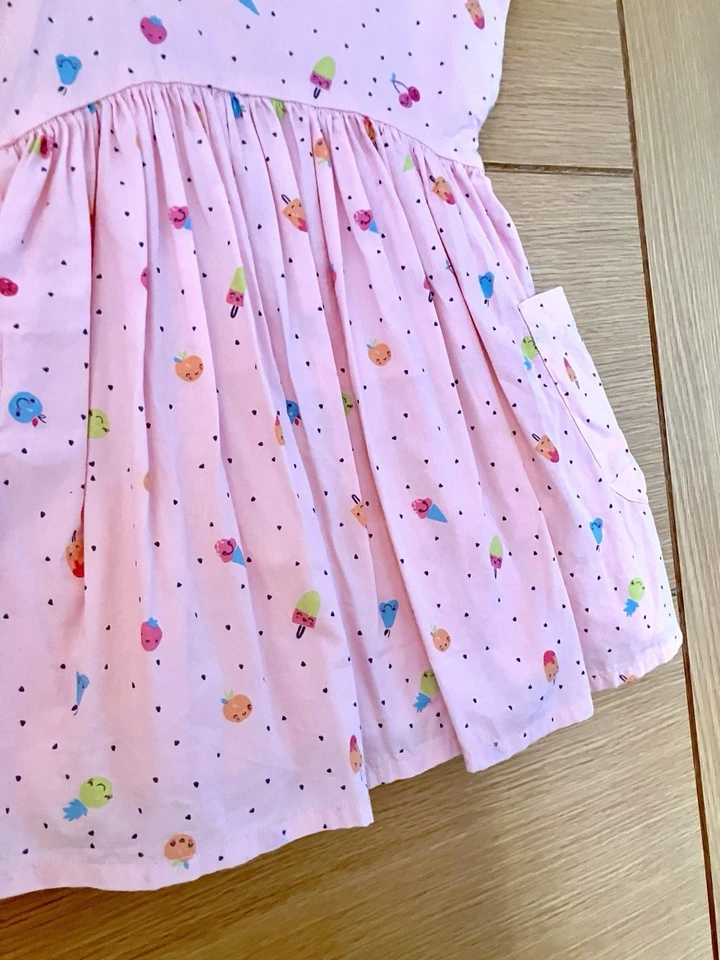 Baby girl 12-18 месяцев Mothercare наряд платье с ЯРЛЫКАМИ Summer розовый хлопок - Изображение 4 из 4