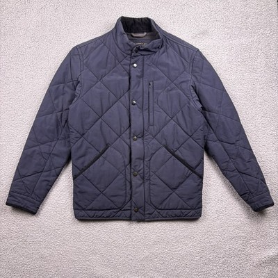 J Crew Jacket Men Small Blue Sussex Quilted Ultility Field Full Zip Primaloft
