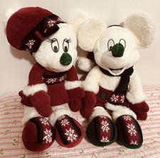 Winter Fun Christmas Minnie and Mickey Mouse Plush Dolls 18"