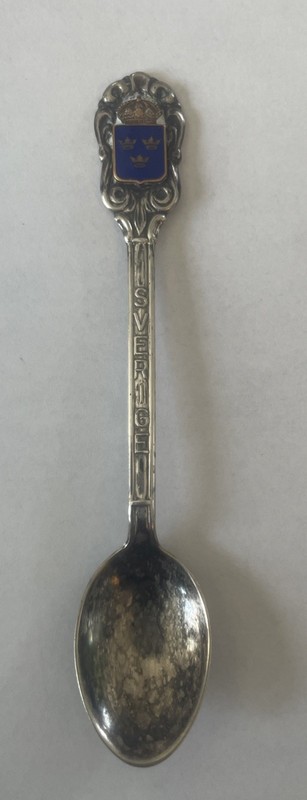 Vintage Sweden Crown Souvenir Spoon Swedish 4-1/4" EPNS ALP