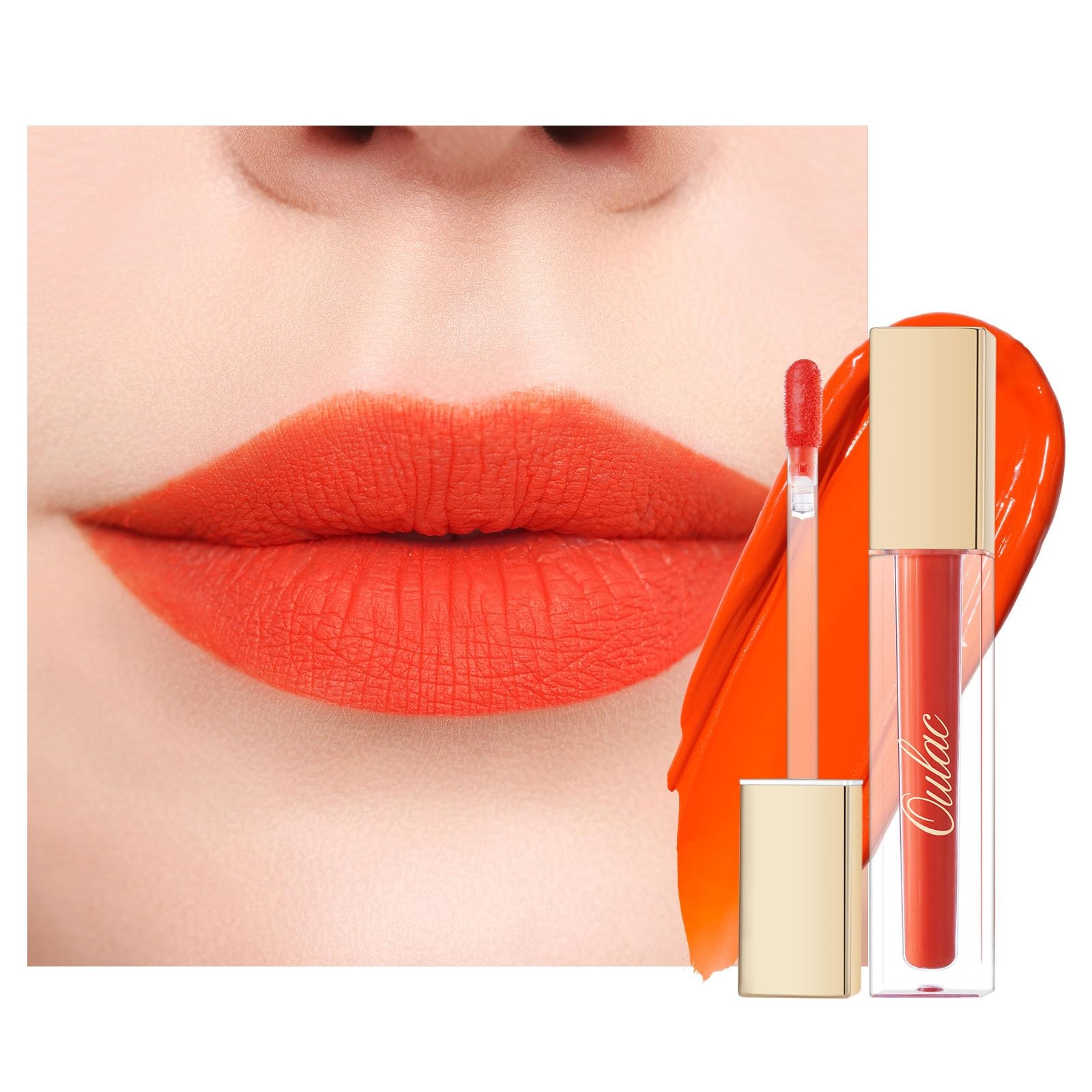 Oulac Matte Liquid Orange Lipstick 4.5 ml (Pack of 1), M07 Summertime Kiss