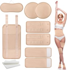 9 Pcs Castor Oil Pack Wrap, Reusable Organic Cotton Pack Kit for Neck Chest Wais