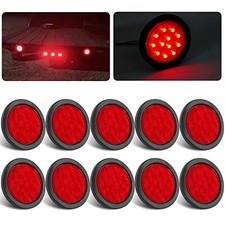 10pcs 4 Inch Round Led Trailer Tail Lights Red 12 Led Waterproof 4 Round Led 10pcs 4 Inch Round Led Trailer Tail Lights Red 12 Led Waterproof 4 Round Led