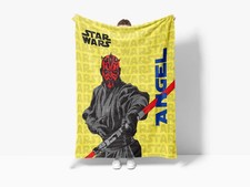 Custom Name Darth Maul Star War Fleece Blanket, Disney Fans Gift