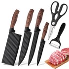 6PCS Kitchen Knife Set Chef Cleaver Vegetable Fruit Knife Peeler Kitchen Shears