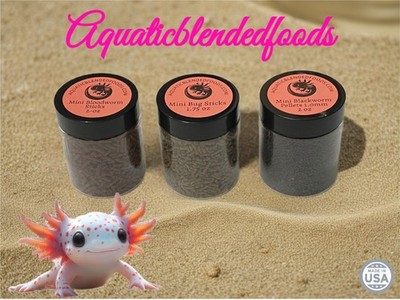Axolotl Food Treats Mini Bloodworm, Bug Sticks Blackworm Pellets Aquatic Frogs