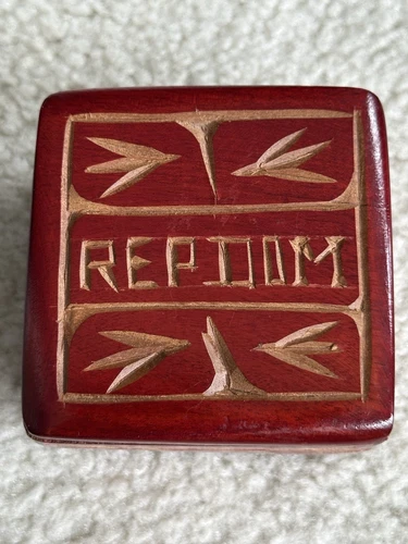 Hand-Carved Wooden Box From Dominican Republic