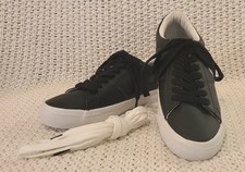 Polo Ralph Lauren Boy's Sayer Black Leather Casual Sneakers - NWOB - Sz 4 Youth