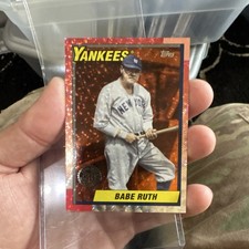 2025 Topps Series 1 1990 Topps Babe Ruth Yankees Orange Crackle Foilboard #T90-…