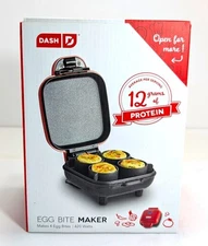 Dash Egg Bite Maker Red Open Box 420W Makes 4 Bites Keto Compact Cooker 